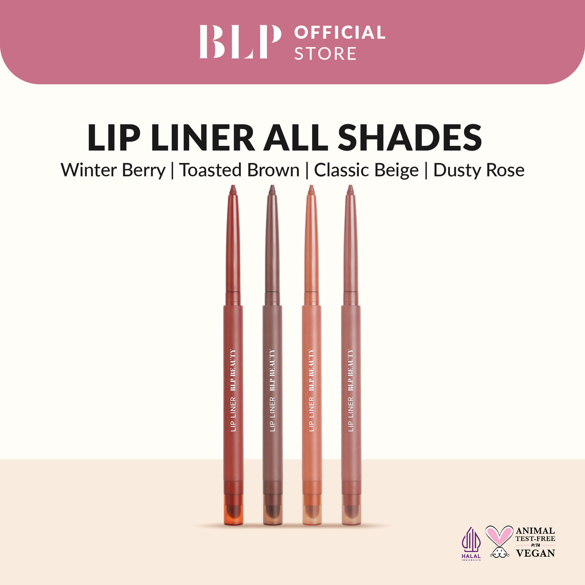 LIP LINER ALL SHADES - DUSTY ROSE x CLASSIC BEIGE x TOASTED BROWN x WINTER BERRY